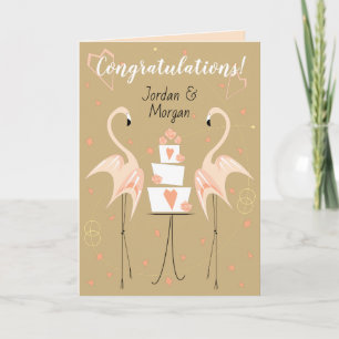 Flamingo Hochzeit Herzlichen Glückwunsch Benennt T Karte