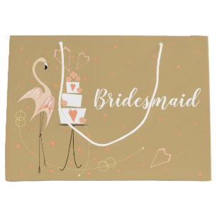 Flamingo-Hochzeitsbrautjungfer Große Geschenktüte