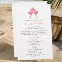 Flamingo-Hochzeitsprogramm Tropische Hawaiianische