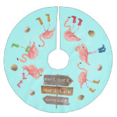 Flamingo Holiday Adventures Polyester Weihnachtsbaumdecke (Vorderseite)