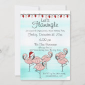 Flamingo Holiday Party Einladung (Vorderseite)
