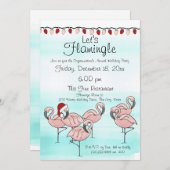 Flamingo Holiday Party Einladung (Vorne/Hinten)