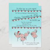 Flamingo Holiday Party Einladung (Vorne/Hinten)