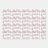 Flamingo Holiday Party Wrapping Paper Geschenkpapier Set (Vorderseite 3)