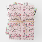 Flamingo Holiday Party Wrapping Paper Geschenkpapier Set (Beispiel)