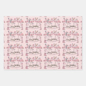 Flamingo Holiday Party Wrapping Paper Geschenkpapier Set (Vorderseite)