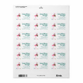 Flamingo Holiday Wide Address Labels Adressaufkleber (Vorne)