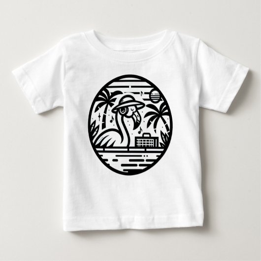 Flamingo Hören auf Musik - Tropische Kill Wibes Baby T-shirt (Vorderseite)