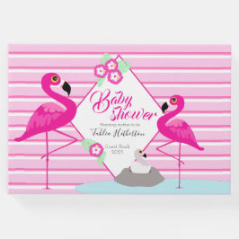 Flamingo Hot rosa Grafik Babydusche Gästebuch