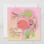 Flamingo Hugs-Karte (Vorderseite)