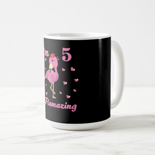 Flamingo I bin 5 und fantastisch - Fünf Jahre Mädc Kaffeetasse (VorderseiteRechts)