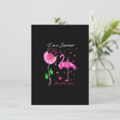 Flamingo I bin ein Überlebender des Brustkrebses Einladung (Stehend Vorderseite)