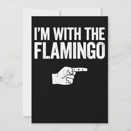 Flamingo | Ich bin mit der Matching Flamingo Save The Date (Vorderseite)