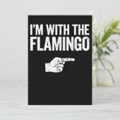 Flamingo | Ich bin mit der Matching Flamingo Save The Date (Stehend Vorderseite)