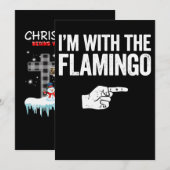 Flamingo | Ich bin mit der Matching Flamingo Save The Date (Vorne/Hinten)