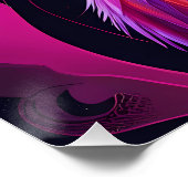 Flamingo Illustration – Fantasie Flamingo Poster (Ecke)