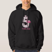 Flamingo Im 5 Jahre alten Krone und rosa Flamingo Hoodie (Vorderseite)