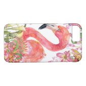 Flamingo im Blumen-Dschungel - Sommer-Muster Case-Mate iPhone Hülle (Rückseite (Horizontal))