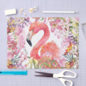 Flamingo im Blumen-Dschungel - Sommer-Muster Seidenpapier (Handwerk)