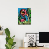 Flamingo im Garten Poster (Heimbüro)