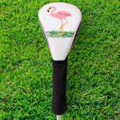 Flamingo im Gras Golf Headcover
