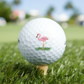 Flamingo im Gras Golfball