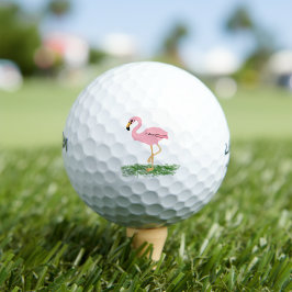Flamingo im Gras Golfball