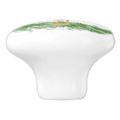 Flamingo im Gras Keramikknauf (Seitenansicht)