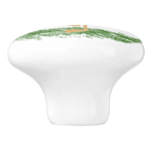 Flamingo im Gras Keramikknauf (Seitenansicht)