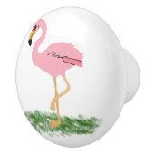Flamingo im Gras Keramikknauf (Rechts)