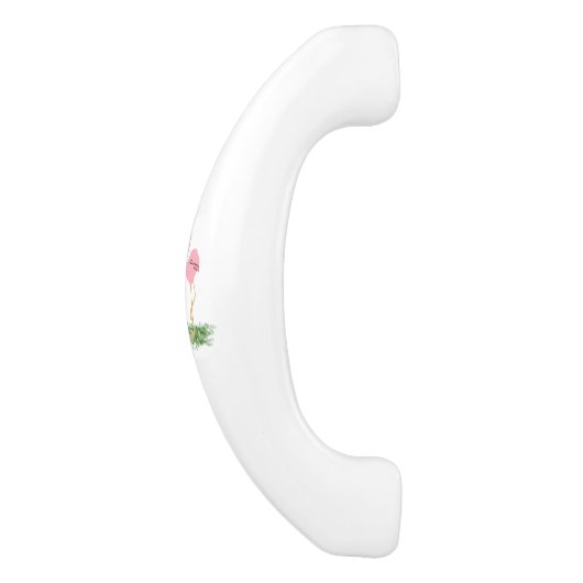 Flamingo im Gras Keramikknauf (Seitenansicht)