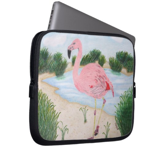 Flamingo im Marsh Laptop-Sieb Laptopschutzhülle (Vorne Rechts)