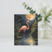 Flamingo im Mondlicht Postkarte (Stehend Vorderseite)