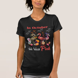 Flamingo im Oktober tragen wir Pink Breast Cancer  T-Shirt