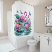 Flamingo im Paradies Duschvorhang (Beispiel)