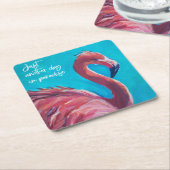 Flamingo im Paradies Set der Untersetzer (angewinkelt)