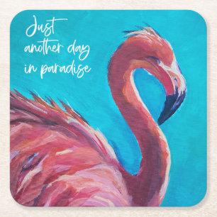 Flamingo im Paradies Set der Untersetzer