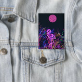 Flamingo im Party des Tanzes. Button (Insitu)