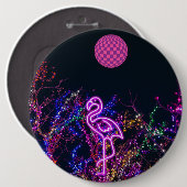 Flamingo im Party des Tanzes. Button (Vorne & Hinten)