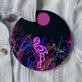 Flamingo im Party des Tanzes. Button (Beispiel)