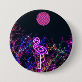 Flamingo im Party des Tanzes. Button