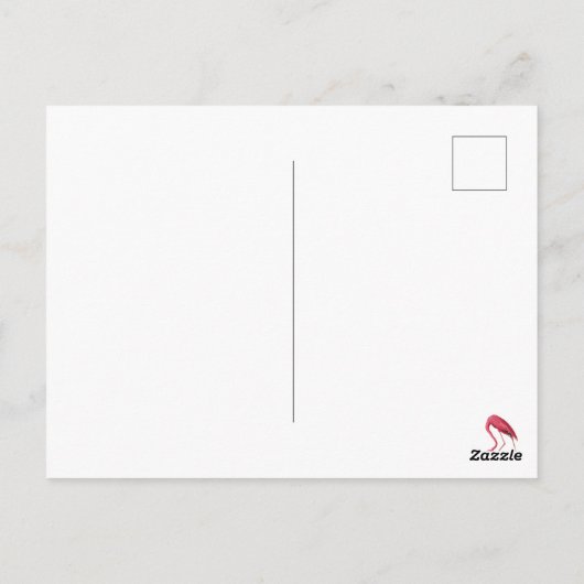 Flamingo im Schnee mit Raum Weihnachten seltsam Postkarte (Rückseite)