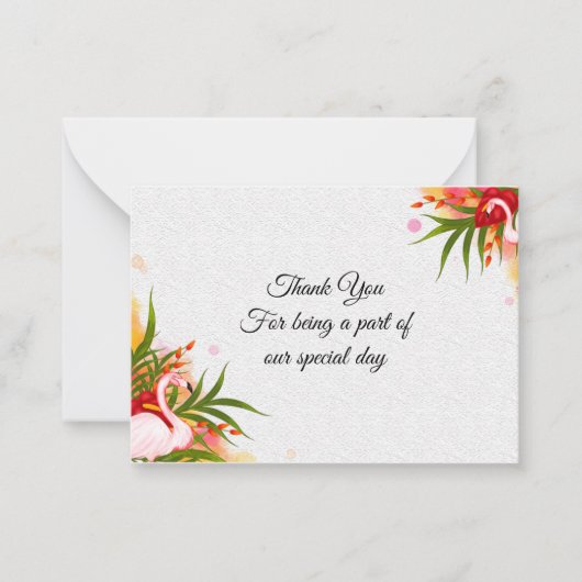 Flamingo im Sommer Mitteilungskarte (Vorderseite)