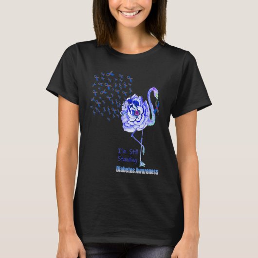 Flamingo I'm Still Standing Diabetes Awareness T-Shirt (Vorderseite)