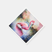 Flamingo im Wasser Serviette (Ecke)