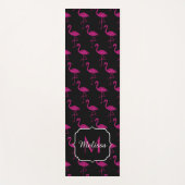 Flamingo Imitate Glitzer Glitzern Schwarze Monogra Yogamatte (Vorderseite)