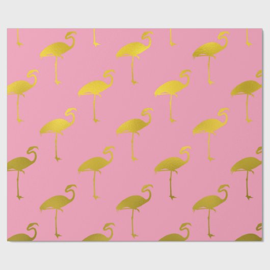 Flamingo Imitate Metallischer Garten: Tropischer F Geschenkpapier (Flach)