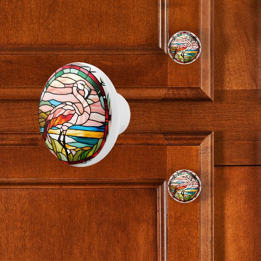 Flamingo Imitats gestanztes Glas Keramikknauf