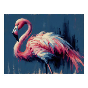 Flamingo Impressionismus Malerei Decoupage Poster