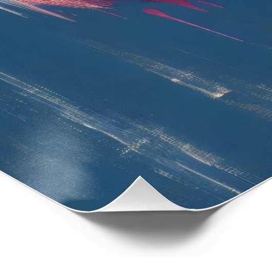 Flamingo Impressionismus Malerei Decoupage Poster (Ecke)